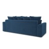 Canapé droit NOVA convertible  velours cotêlé bleu cobalt 3 places