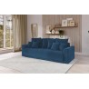 Canapé droit NOVA convertible  velours cotêlé bleu cobalt 3 places