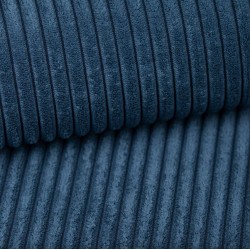 Canapé droit NOVA convertible  velours cotêlé bleu cobalt 3 places