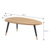 Table basse ORGANIC effet chêne pieds noirs 88cm