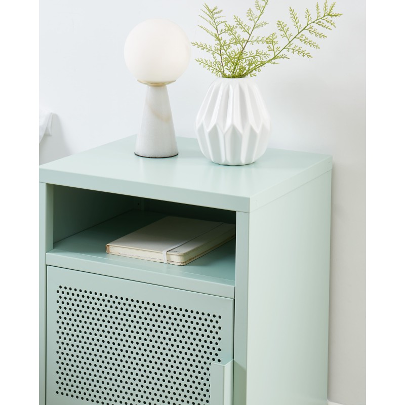 Table de chevet PANTONE métal vert menthe 40cm