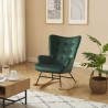 Fauteuil SUZIE velours vert rocking chair