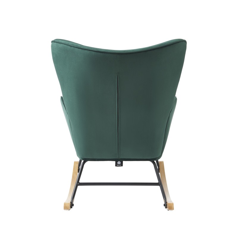 Fauteuil SUZIE velours vert rocking chair