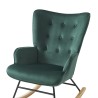 Fauteuil SUZIE velours vert rocking chair