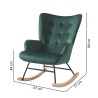 Fauteuil SUZIE velours vert rocking chair