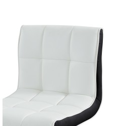 Chaises de Bar Andy  (x2) Blanc et Noir Dossier Haut -Hauteur réglable