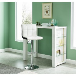 Chaises de Bar Andy  (x2) Blanc et Noir Dossier Haut -Hauteur réglable