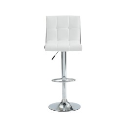 Chaises de Bar Andy  (x2) Blanc et Noir Dossier Haut -Hauteur réglable