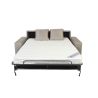 BAHIA Canapé convertible 3 places crème matelas Simmons 140cm