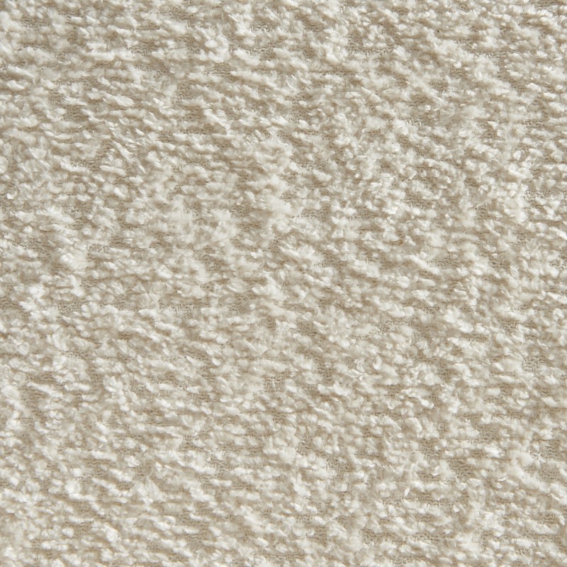 Lot de 2 chaises ZOE tissu bouclette écru pieds métal noir