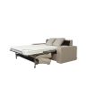 BAHIA Canapé convertible 3 places crème matelas Simmons 140cm