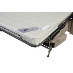 BAHIA Canapé convertible 3 places crème matelas Simmons 140cm