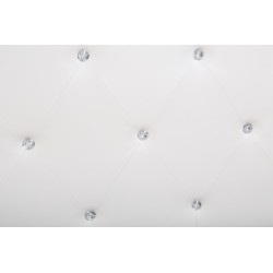 Lit coffre BAHIA simili blanc 140x190 sommier inclus