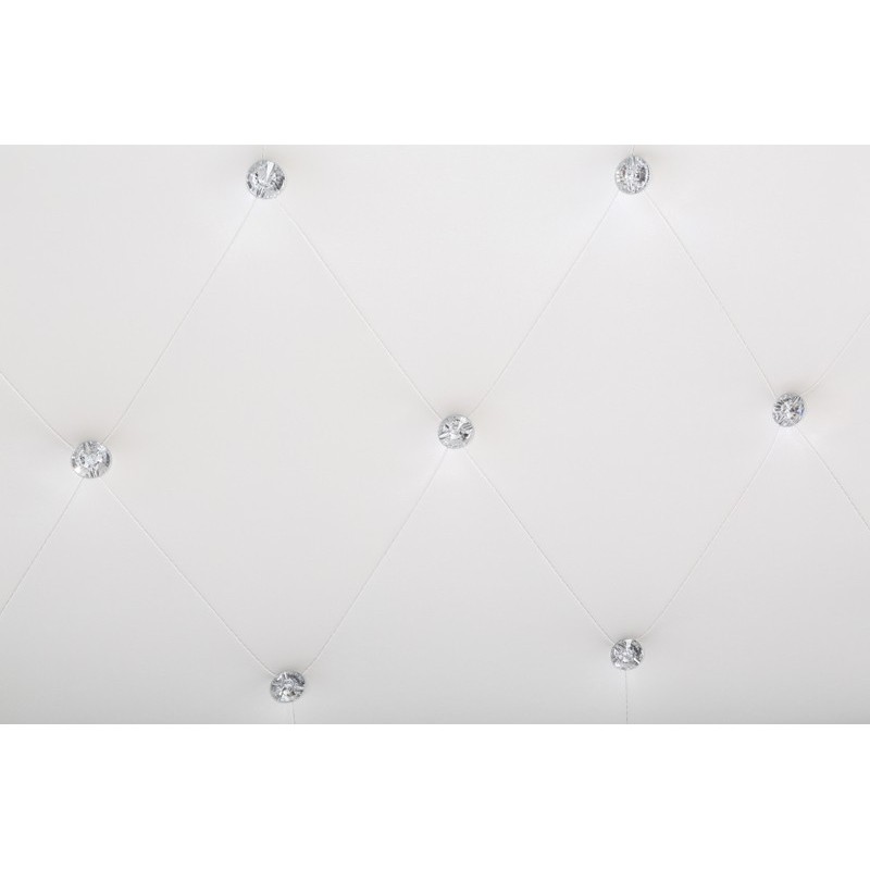 Lit coffre BAHIA simili blanc 140x190 sommier inclus