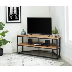Meuble tv d'angle BRIXTON placage frêne 120cm