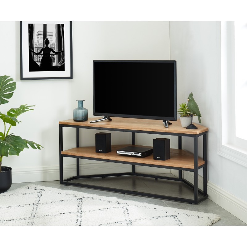 Meuble tv d'angle BRIXTON placage frêne 120cm