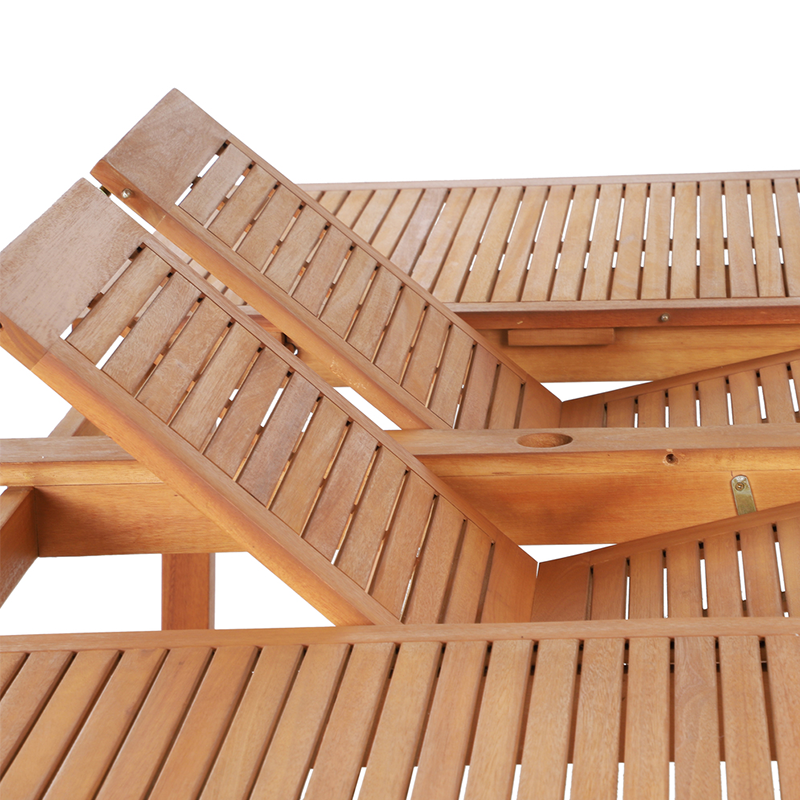 Ensemble repas de jardin CARINI 8 personnes en bois d'eucalyptus FSC