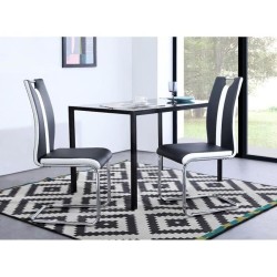 Lot de 2 chaises JADE  simili noir