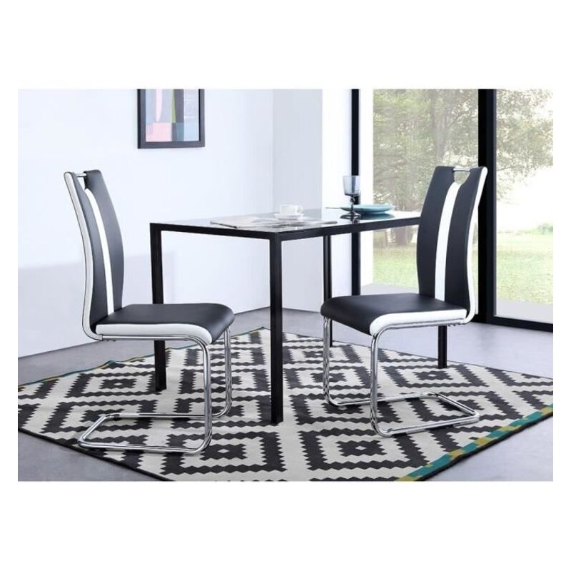 Lot de 2 chaises JADE  simili noir