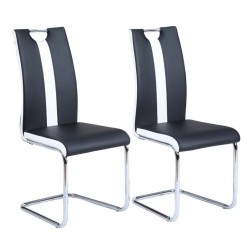 Lot de 2 chaises JADE  simili noir