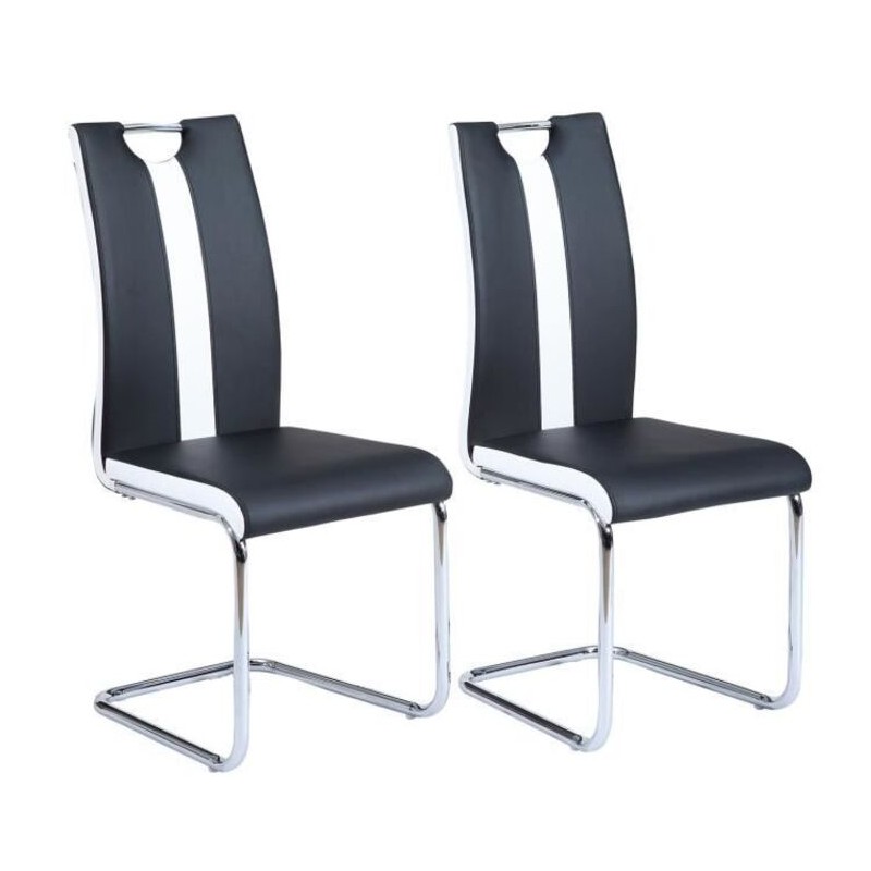 Lot de 2 chaises JADE  simili noir