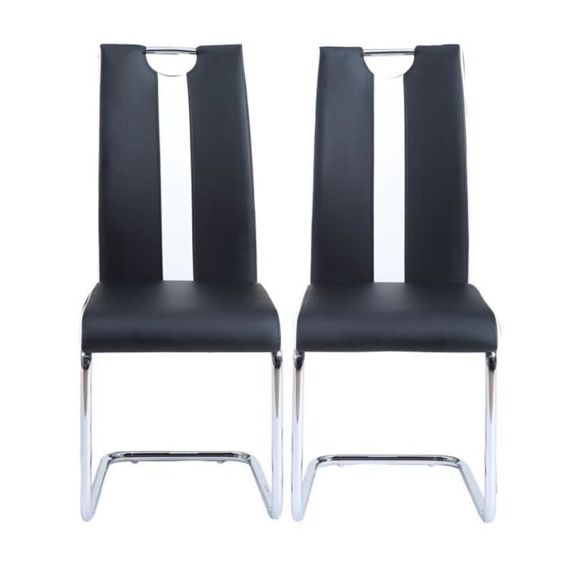 Lot de 2 chaises JADE  simili noir