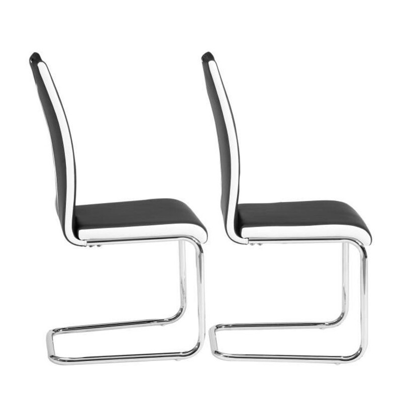 Lot de 2 chaises JADE  simili noir
