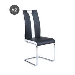 Lot de 2 chaises JADE  simili noir
