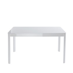 Table à manger DAVIA laqué blanc brillant 140cm