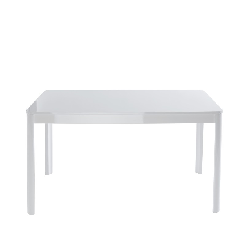 Table à manger DAVIA laqué blanc brillant 140cm