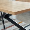 Table à manger FELIX effet chêne et métal noir pieds en x 180cm