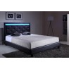 Lit à led FILIP simili noir 140x190 sommier inclus