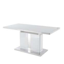 Table extensible JADE laqué blanc brillant 160 à 220cm