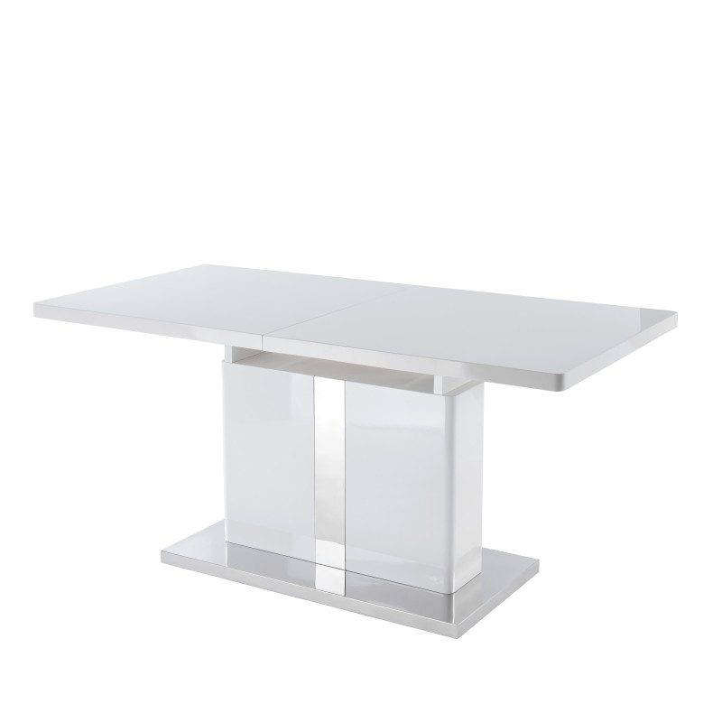 Table extensible JADE laqué blanc brillant 160 à 220cm