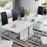 Table extensible JADE laqué blanc brillant 160 à 220cm