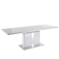 Table extensible JADE laqué blanc brillant 160 à 220cm
