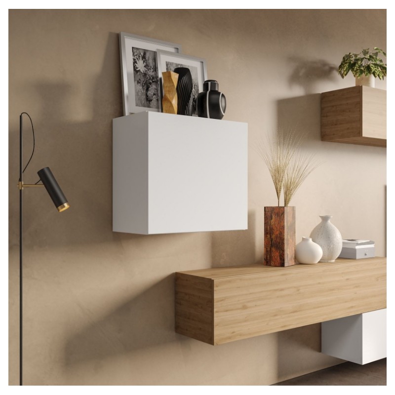 Rangement mural MARINA laqué blanc brillant L55 x P30 x H50