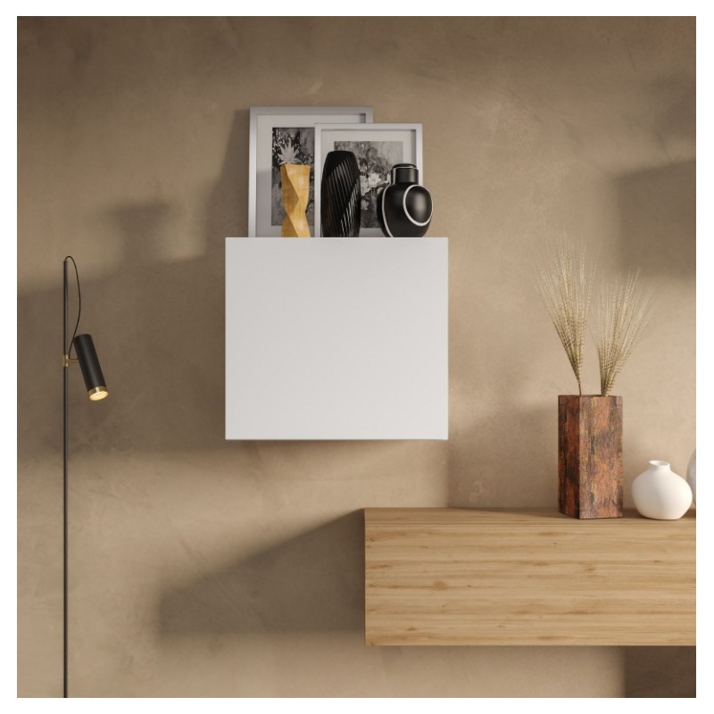 Rangement mural MARINA laqué blanc brillant L55 x P30 x H50