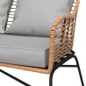 Salon de jardin MOOREA Coussins Gris En Acier et Rotin Naturel