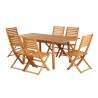 Ensemble repas de jardin PRATONAT 6 places en bois d'eucalyptus FSC 120/180 cm