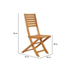 Ensemble repas de jardin PRATONAT 6 places en bois d'eucalyptus FSC 120/180 cm