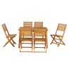 Ensemble repas de jardin PRATONAT 6 places en bois d'eucalyptus FSC 120/180 cm