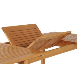 Ensemble repas de jardin PRATONAT 6 places en bois d'eucalyptus FSC 120/180 cm