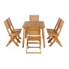 Ensemble repas de jardin PRATONAT 6 places en bois d'eucalyptus FSC 120/180 cm