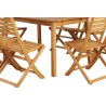 Ensemble repas de jardin PRATONAT 6 places en bois d'eucalyptus FSC 120/180 cm