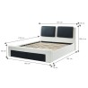 Lit à Tiroirs REVA Simili Blanc et Noir 140x190cm