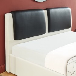 Lit à Tiroirs REVA Simili Blanc et Noir 140x190cm