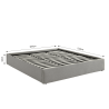 Lit coffre SAKURA tissu gris chiné 180x200 sommier inclus