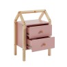 Table de chevet TINY rose et pin massif 46cm