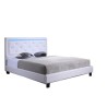 Lit à led FILIP simili blanc 140x190 sommier inclus
